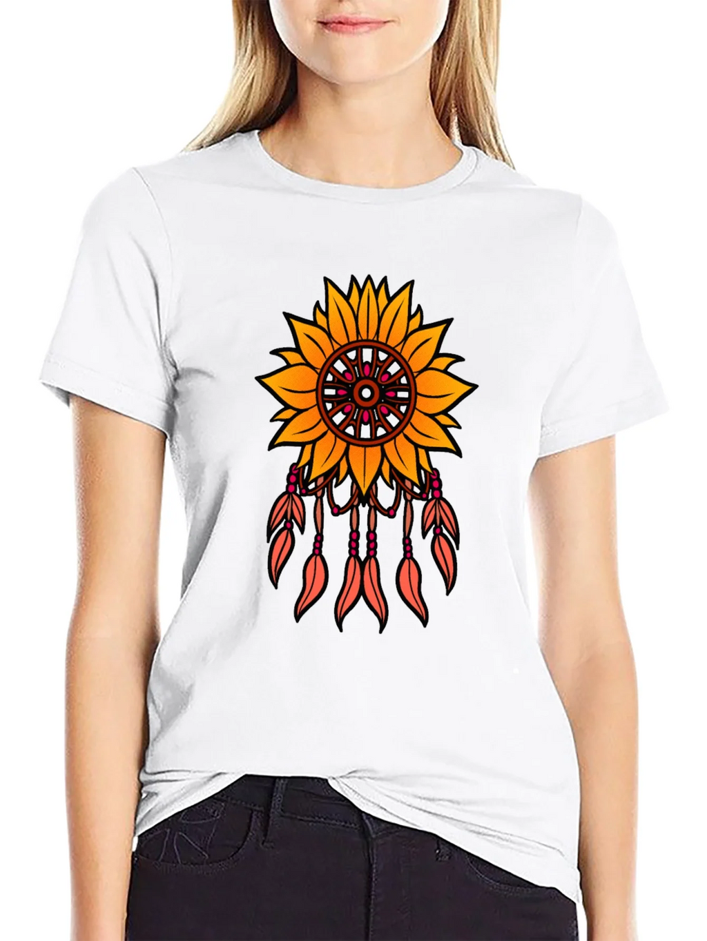Sunflower Dreamcatcher Graphic T-Shirt - Black product image 8