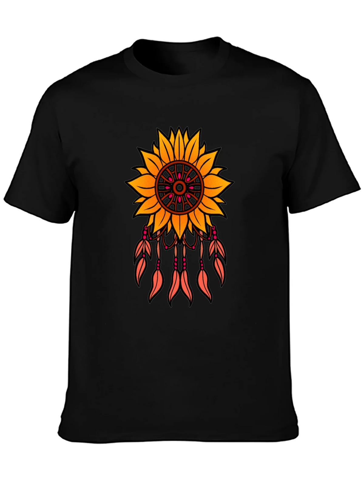 Sunflower Dreamcatcher Graphic T-Shirt - Black product image 3