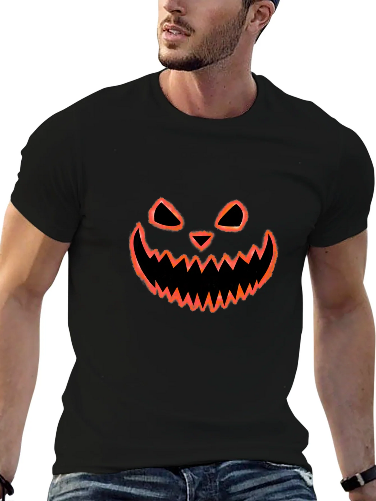 Halloween Pumpkin Face Graphic Tee product image 6