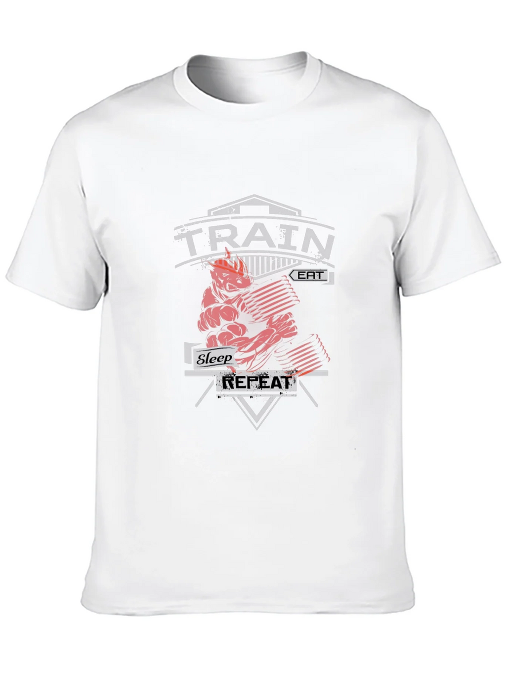 Train Eat Sleep Repeat Gym Workout Black T-Shirt product image 9