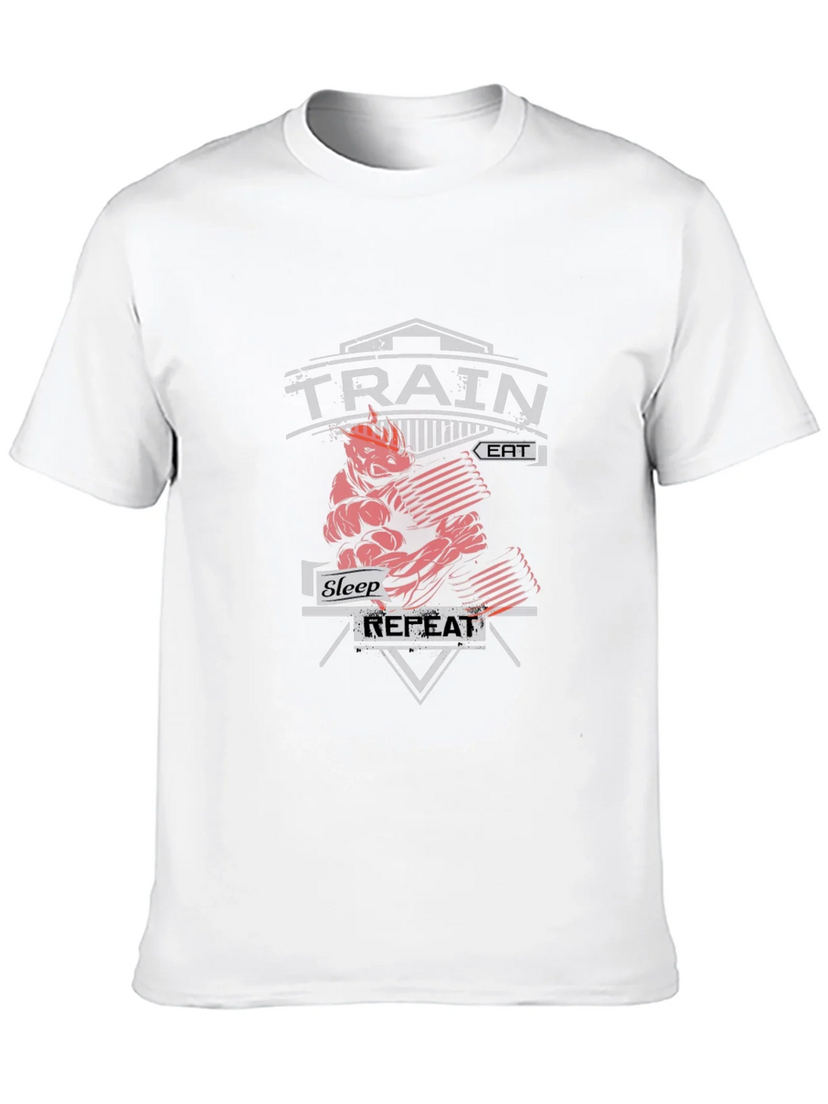 Train Eat Sleep Repeat Gym Workout Black T-Shirt product image 9