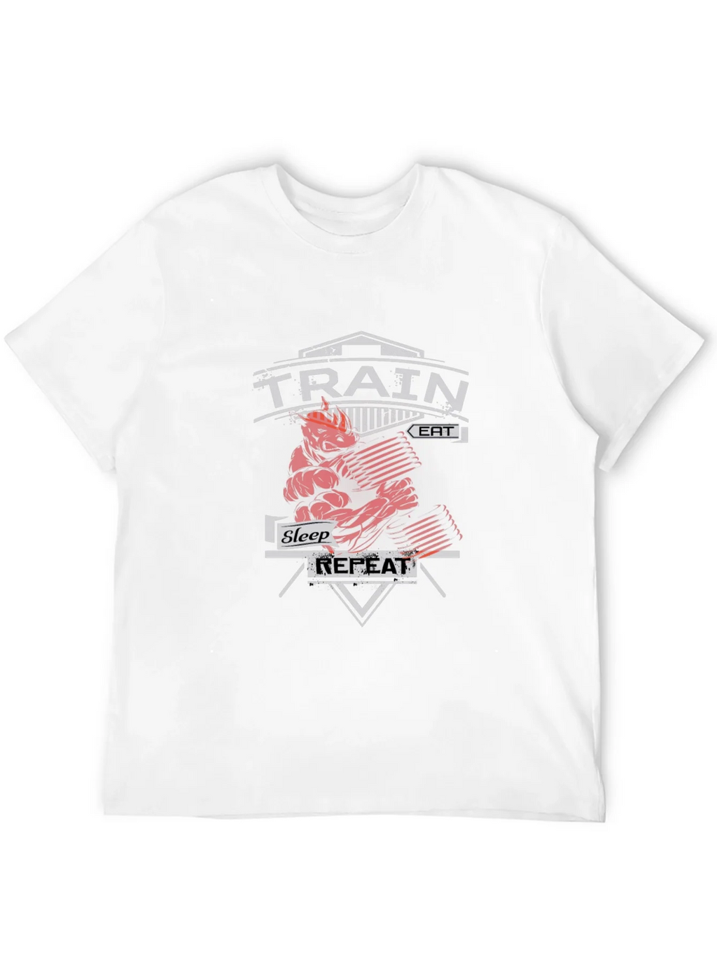 Train Eat Sleep Repeat Gym Workout Black T-Shirt product image 11