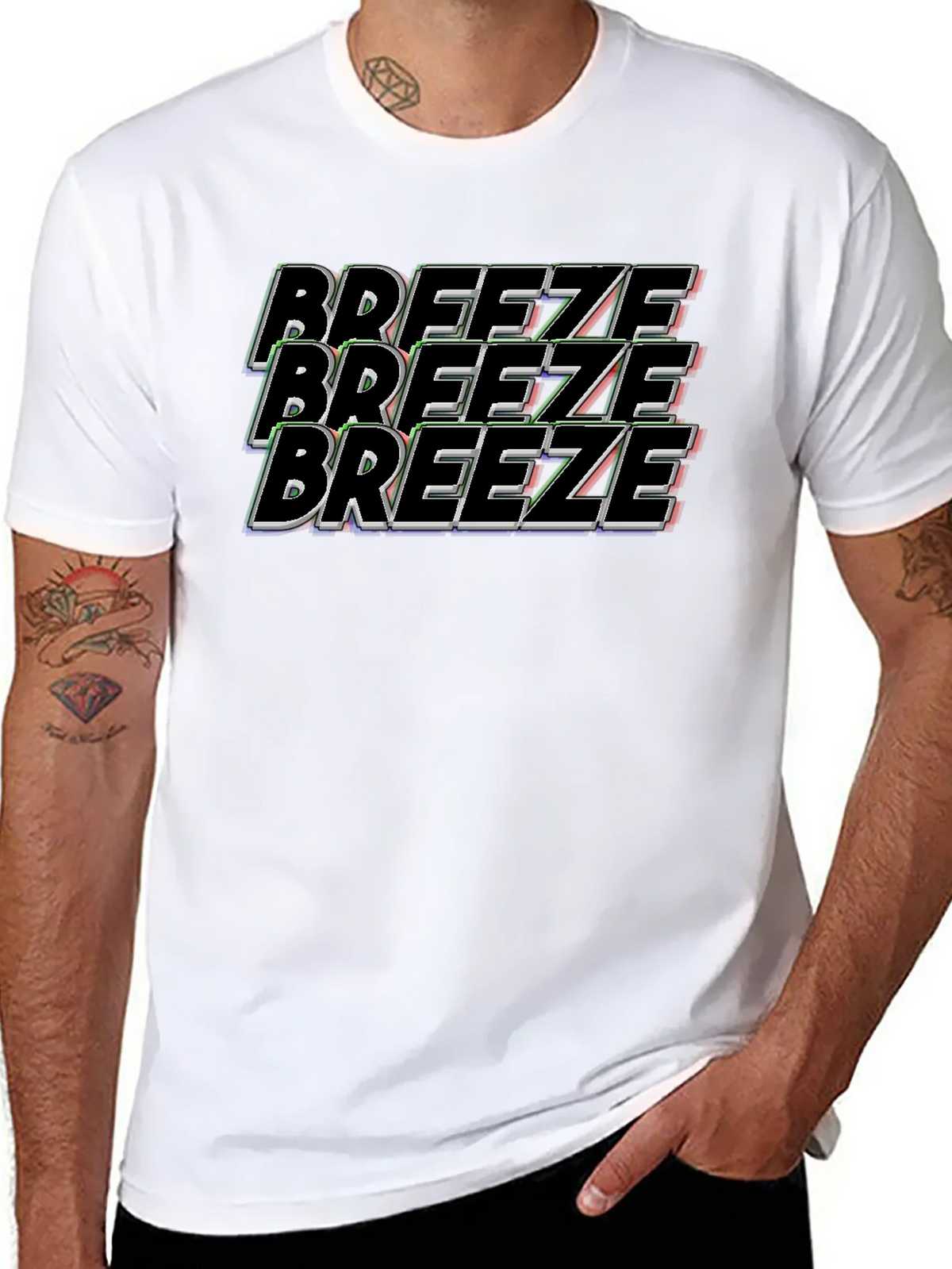 Breeze Graphic Tee - Black Cotton T-Shirt product image 7