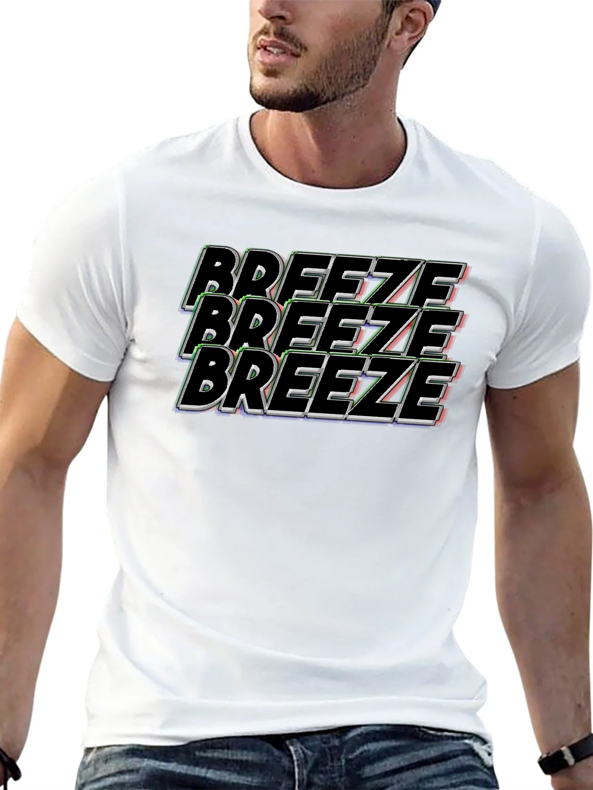 Breeze Graphic Tee - Black Cotton T-Shirt product image 12