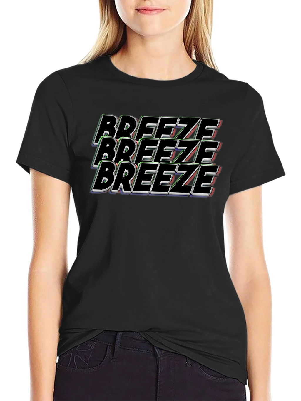 Breeze Graphic Tee - Black Cotton T-Shirt product image 2