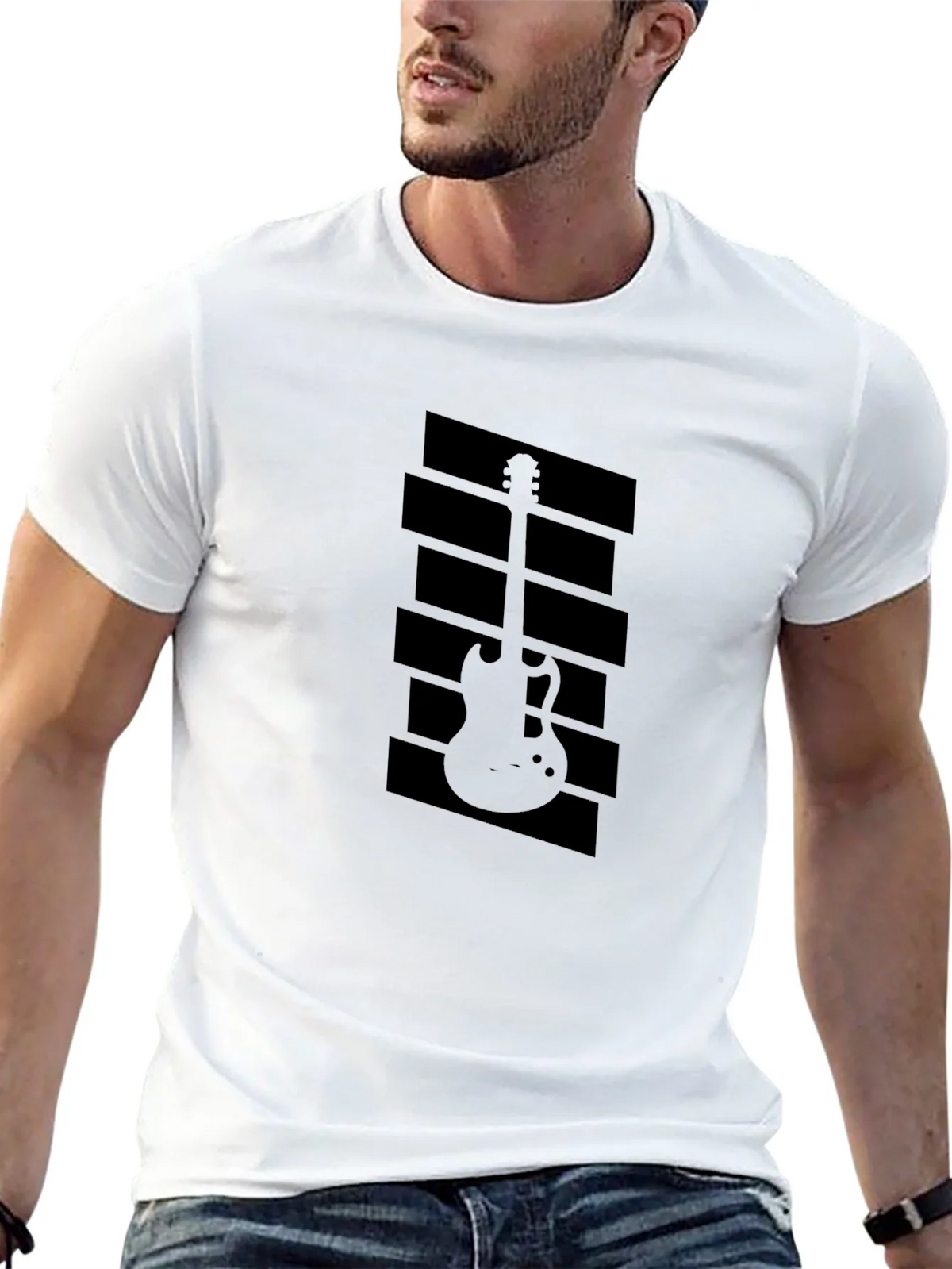 Guitar Graphic Black T-Shirt - Musician Style product image 12