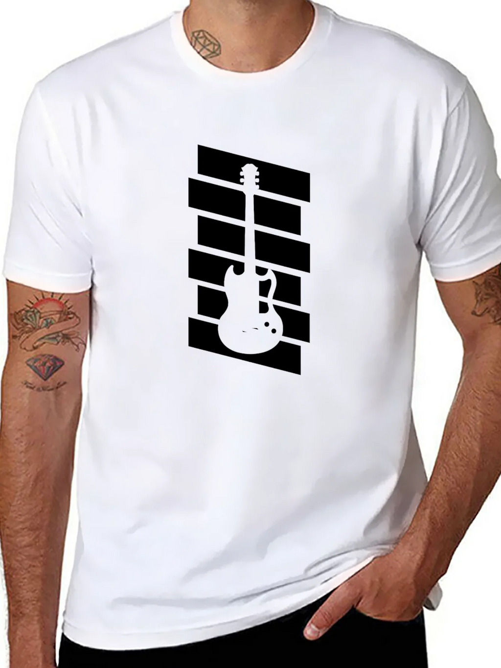 Guitar Graphic Black T-Shirt - Musician Style product image 7