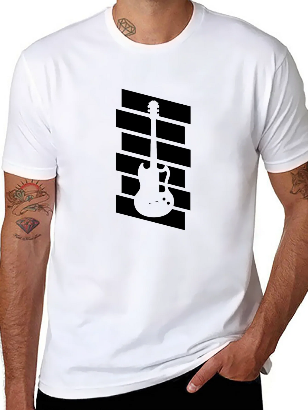 Guitar Graphic Black T-Shirt - Musician Style product image 7