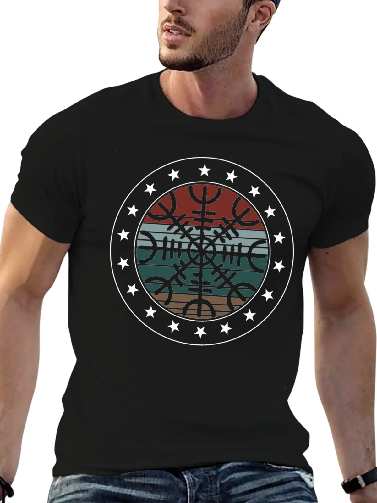 Vintage Vegvisir Compass Graphic Tee product image 6