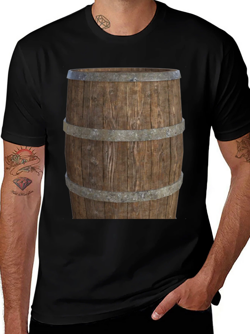 Barrel Graphic Tee - Rustic Wood Design product image 1