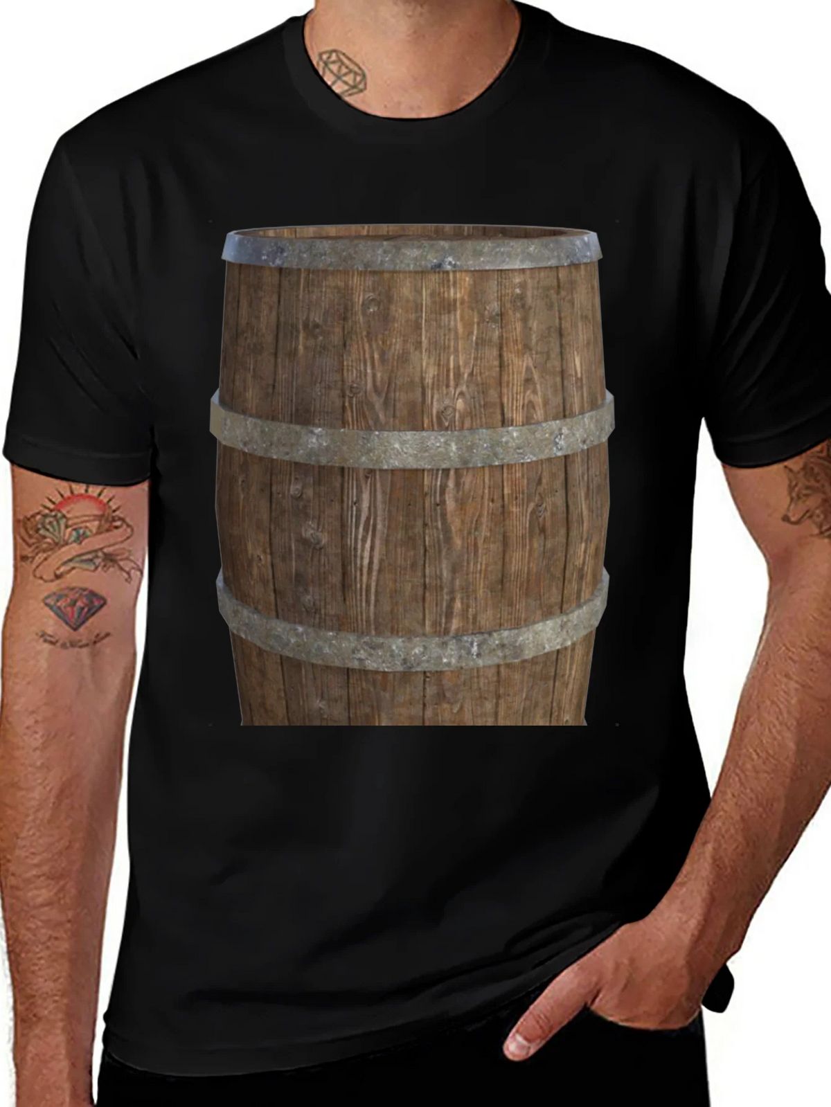 Barrel Graphic Tee - Rustic Wood Design product image 1