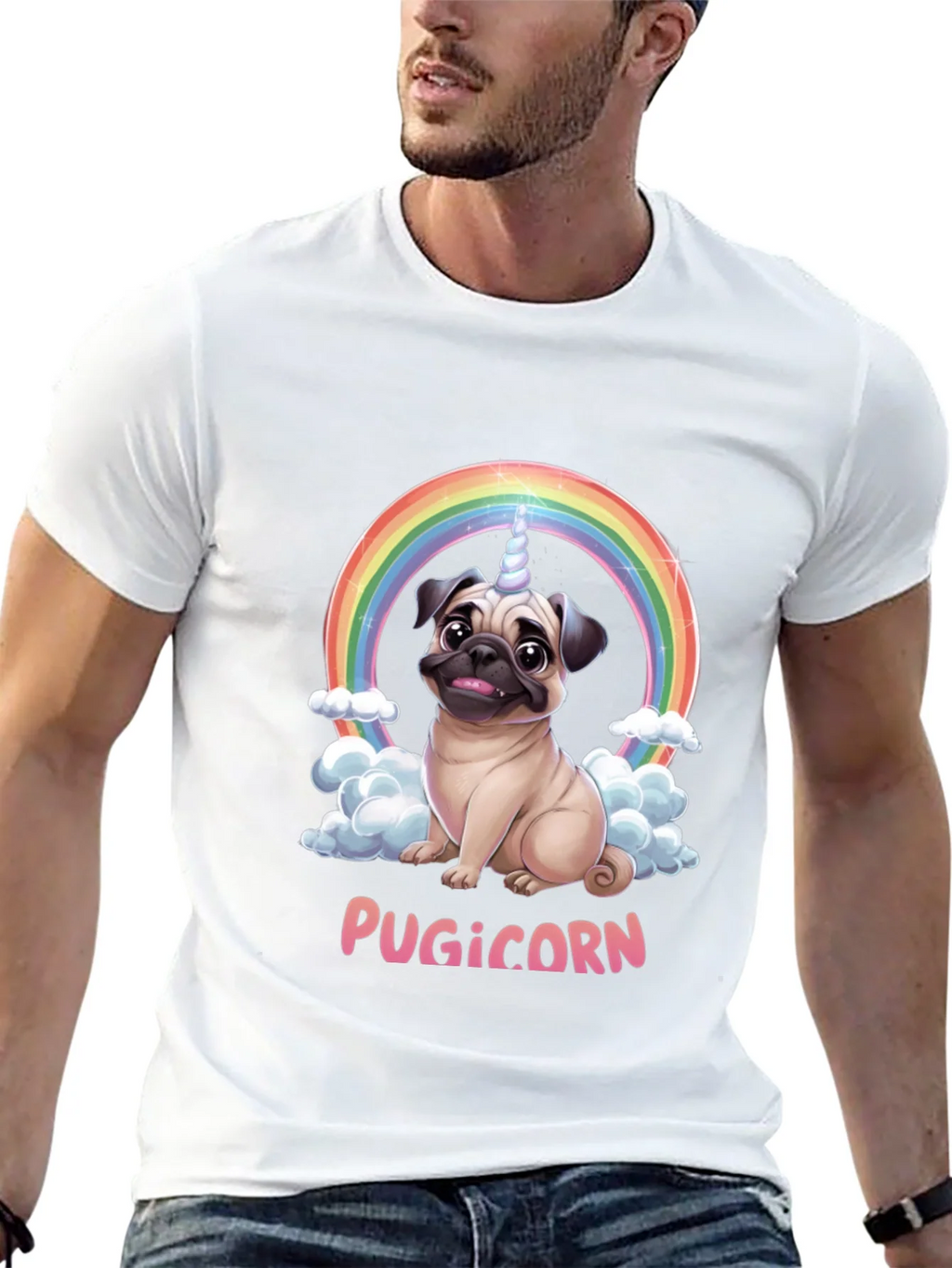 Pugicorn T-Shirt: Funny Pug Unicorn Rainbow Tee product image 4