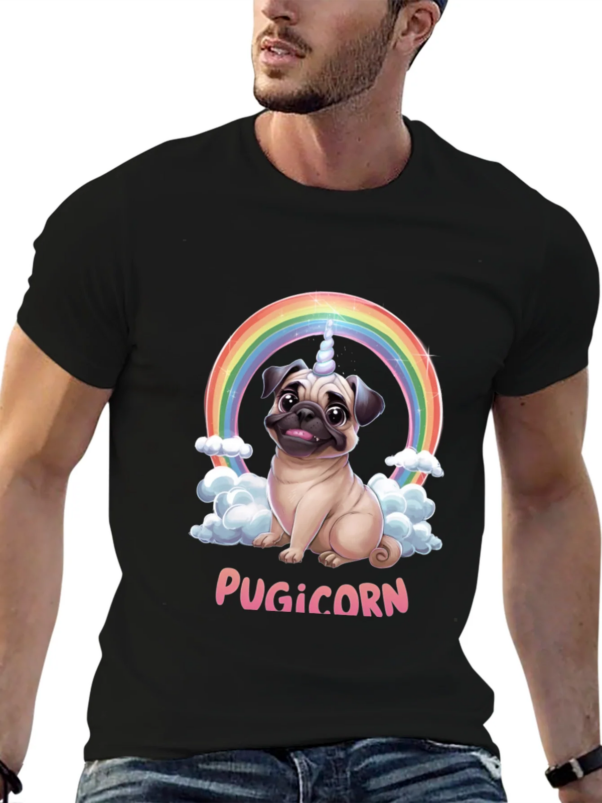 Pugicorn T-Shirt: Funny Pug Unicorn Rainbow Tee product image 9