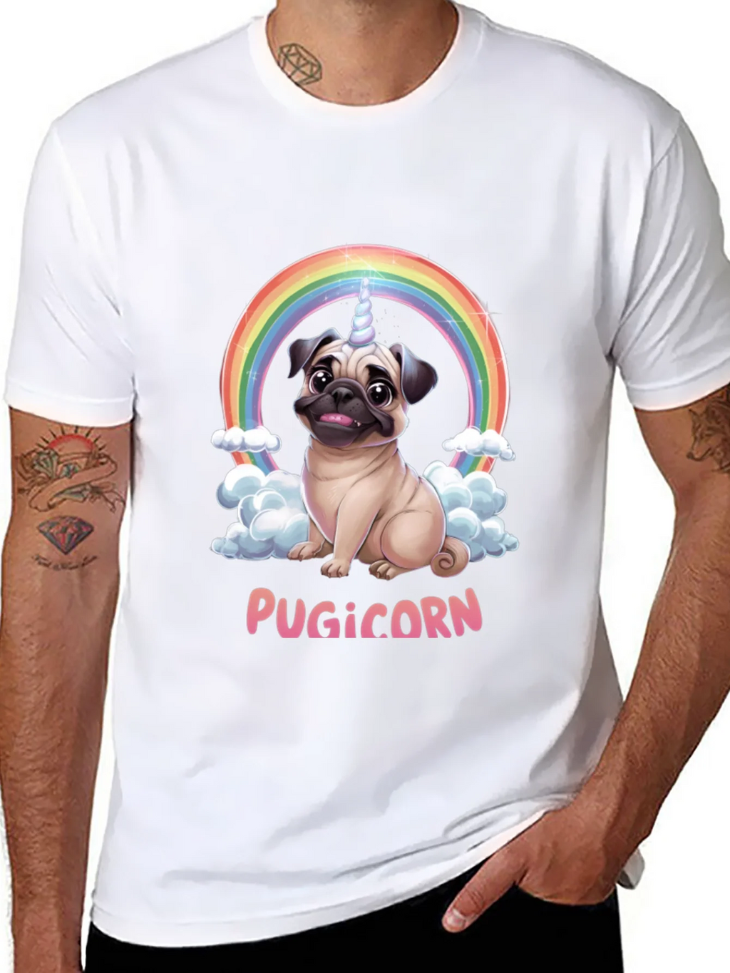Pugicorn T-Shirt: Funny Pug Unicorn Rainbow Tee product image 10
