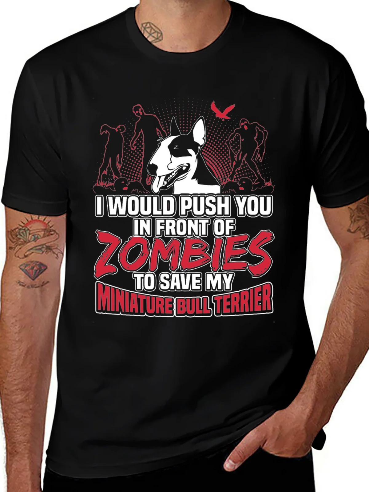 Miniature Bull Terrier Zombie T-Shirt product image 1