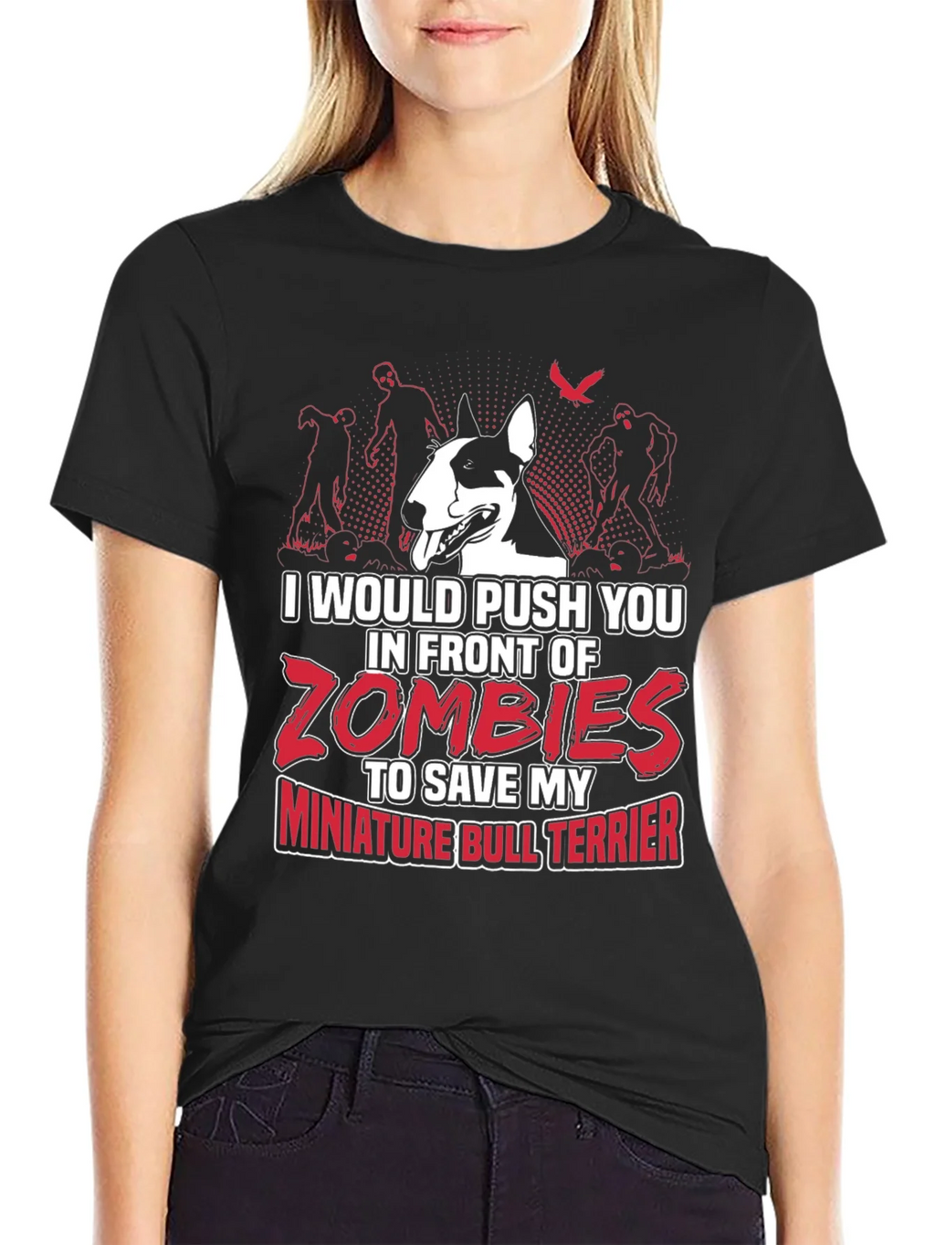 Miniature Bull Terrier Zombie T-Shirt product image 2