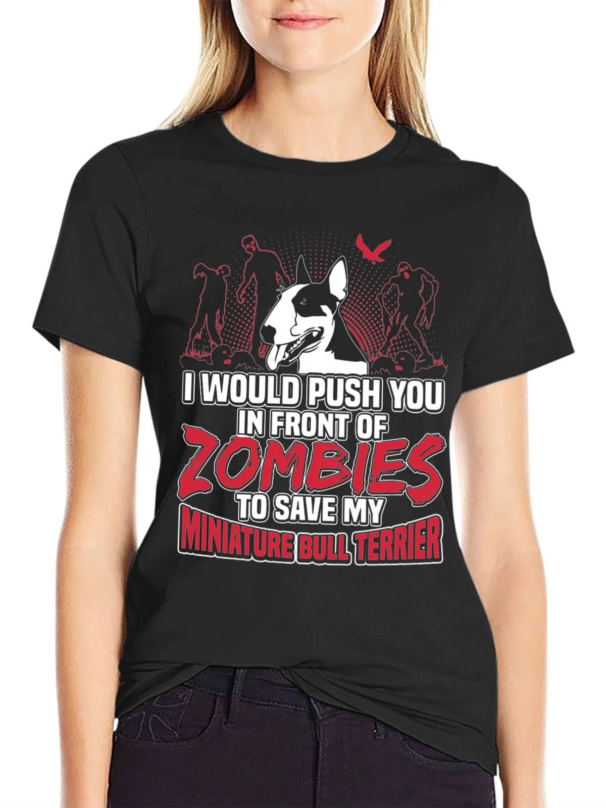 Miniature Bull Terrier Zombie T-Shirt product image 2