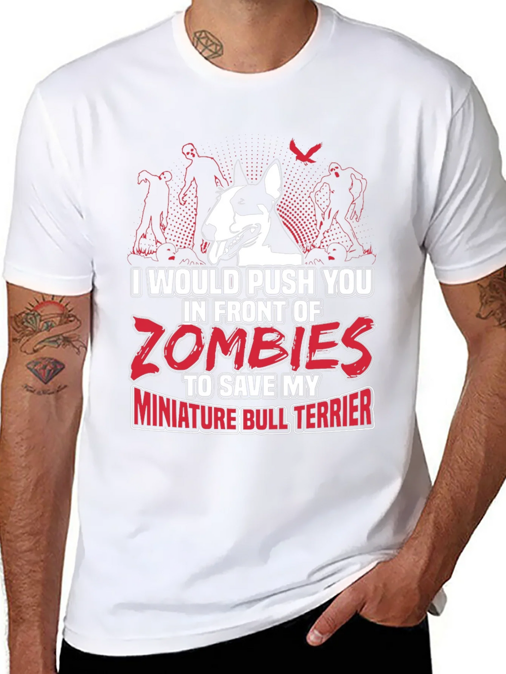 Miniature Bull Terrier Zombie T-Shirt product image 7