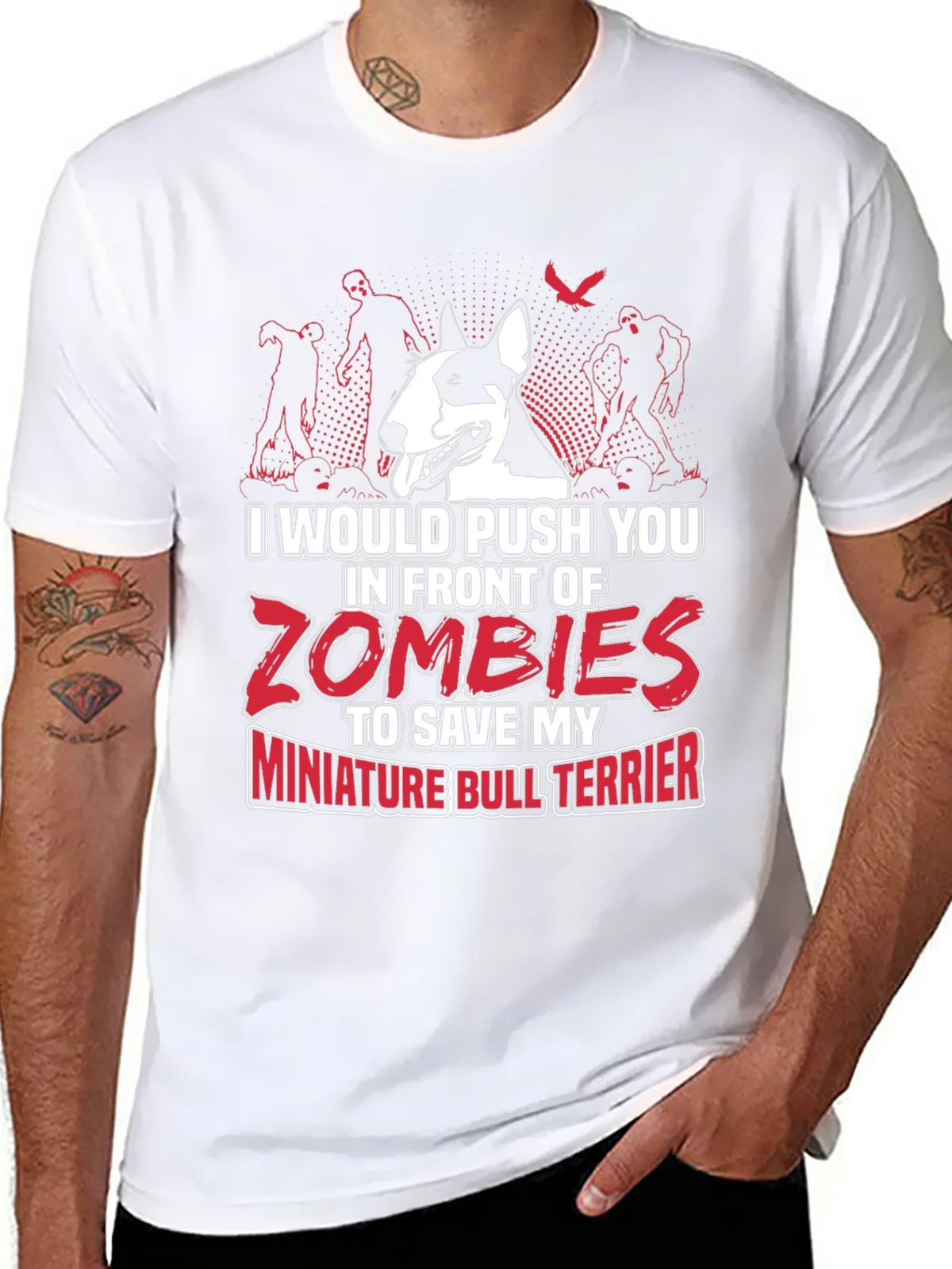 Miniature Bull Terrier Zombie T-Shirt product image 7