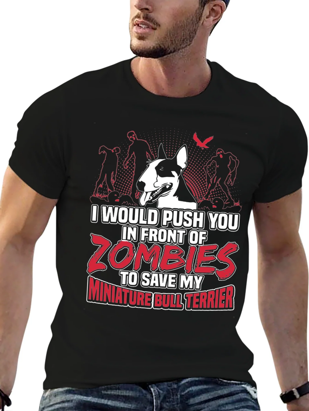 Miniature Bull Terrier Zombie T-Shirt product image 6