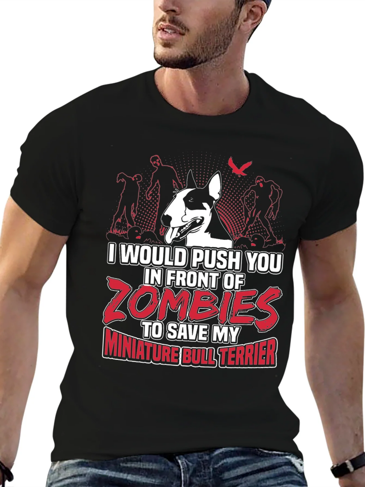 Miniature Bull Terrier Zombie T-Shirt product image 6
