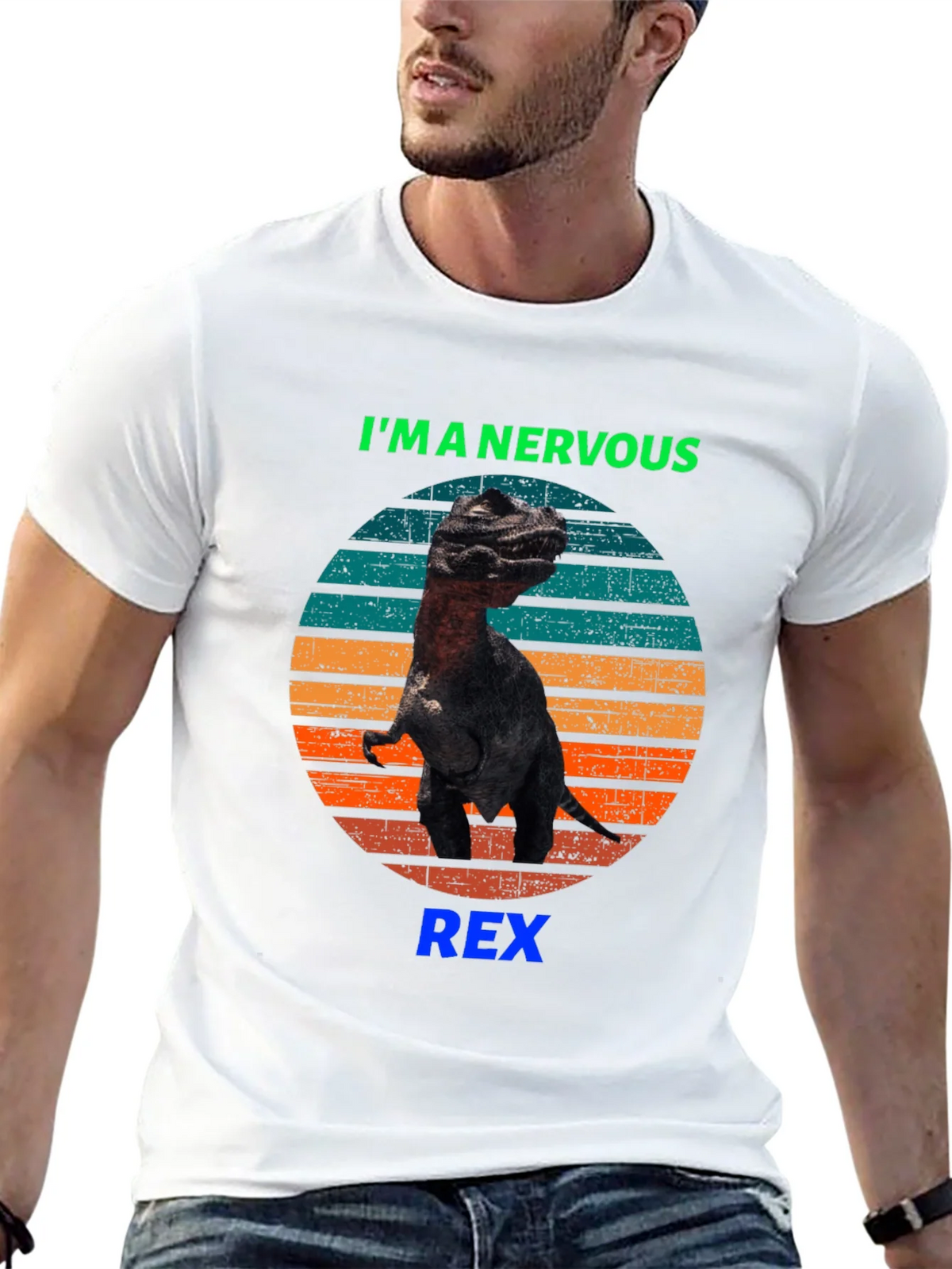Nervous Rex T-Shirt - Funny Dinosaur Tee product image 4