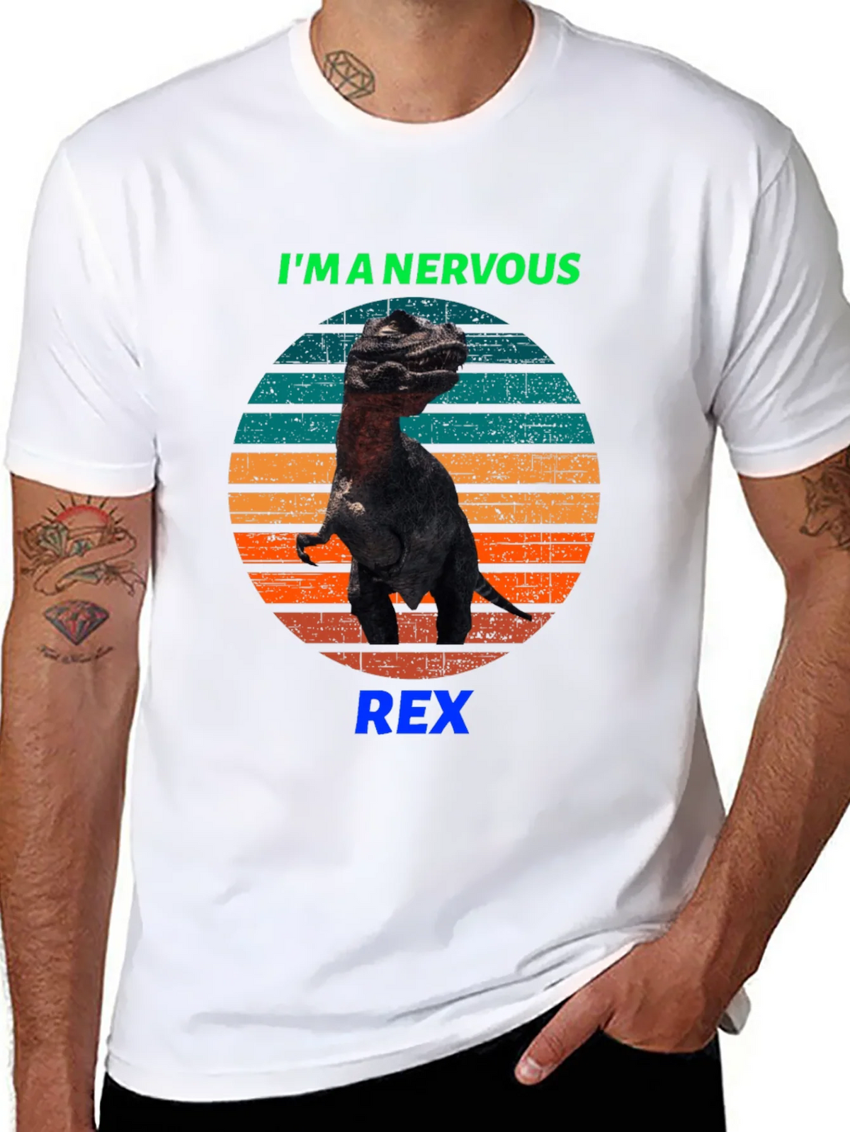 Nervous Rex T-Shirt - Funny Dinosaur Tee product image 10