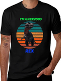 Nervous Rex T-Shirt - Funny Dinosaur Tee product image 1