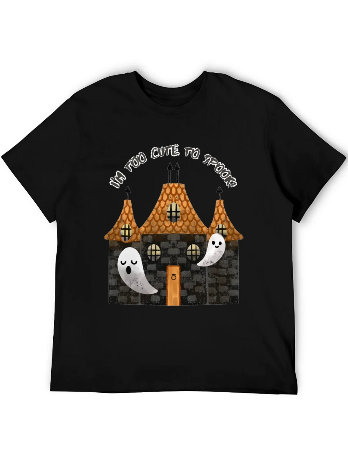 Cute Halloween Ghost House Graphic Tee product image 5
