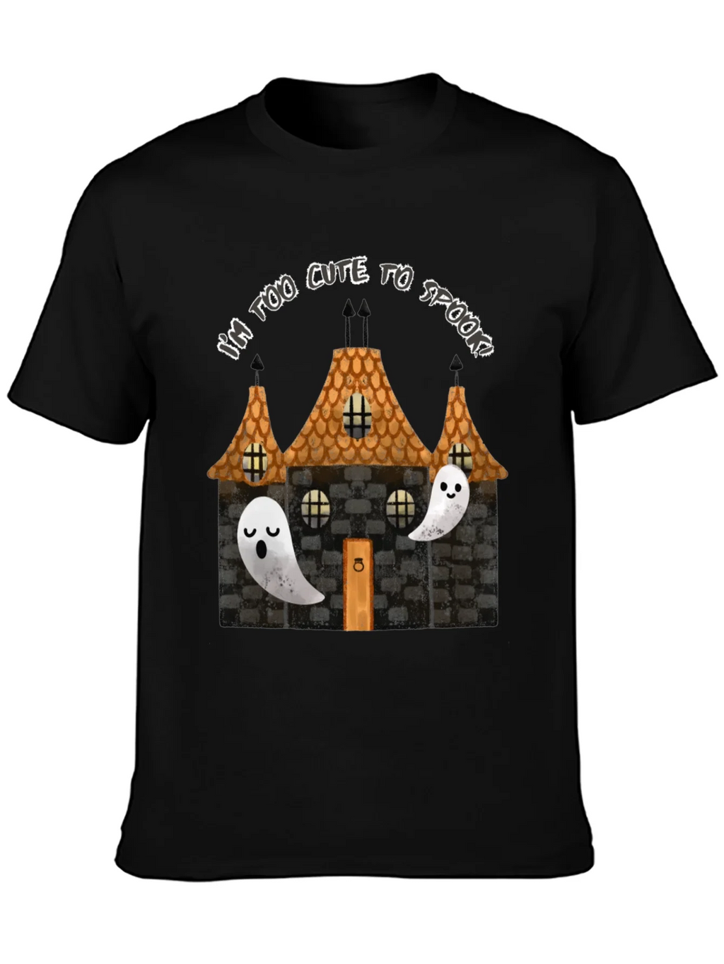 Cute Halloween Ghost House Graphic Tee product image 3