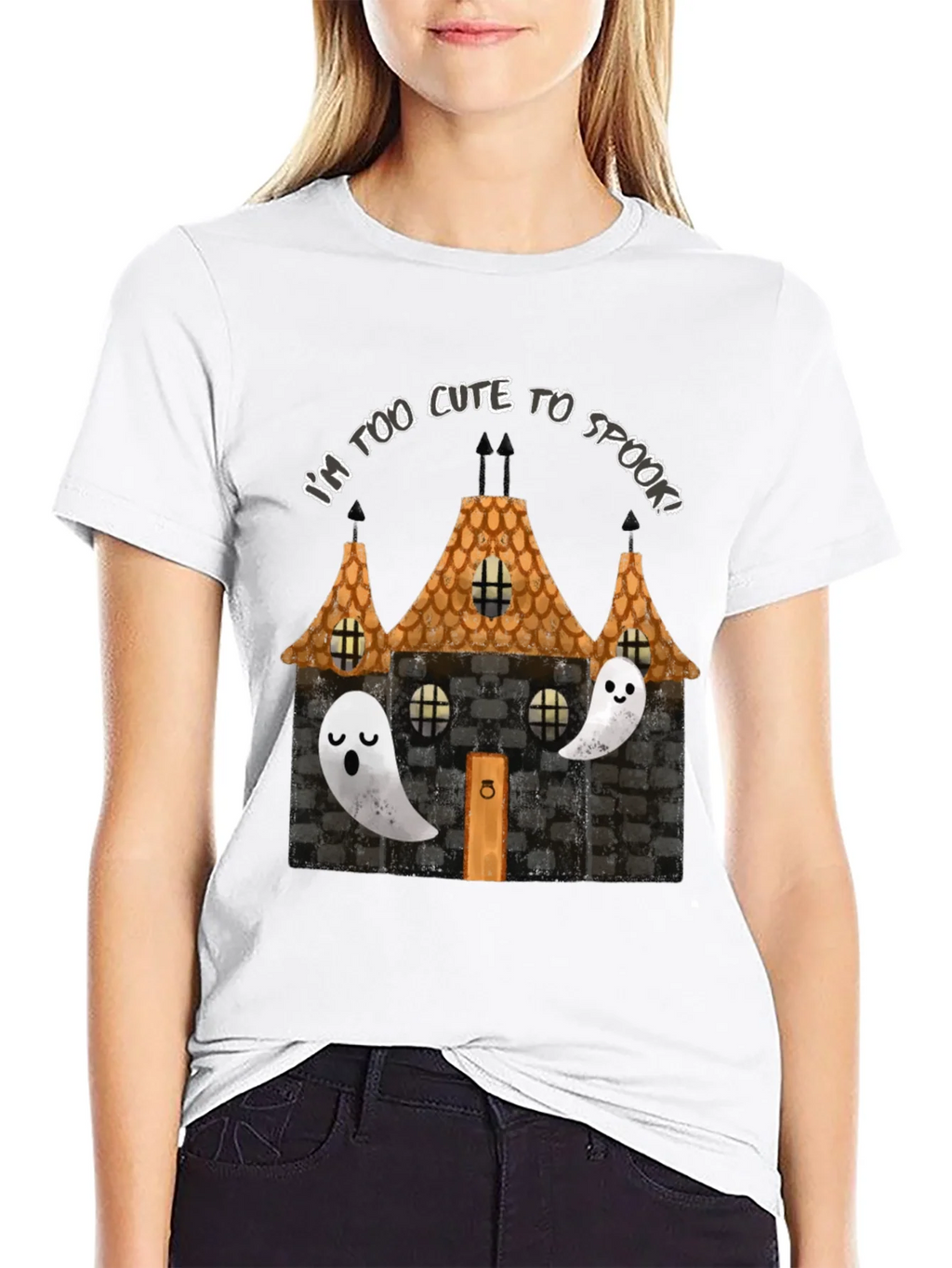 Cute Halloween Ghost House Graphic Tee product image 8