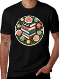 Book Stack & Roses Graphic Tee product image 1