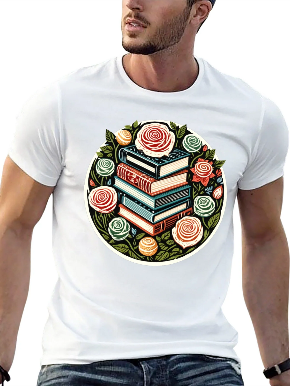 Book Stack & Roses Graphic Tee product image 12