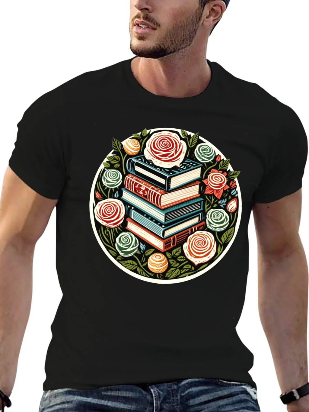 Book Stack & Roses Graphic Tee product image 6