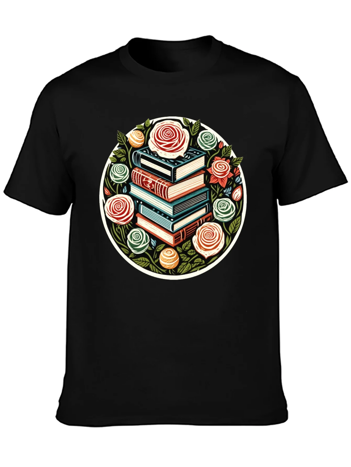 Book Stack & Roses Graphic Tee product image 3