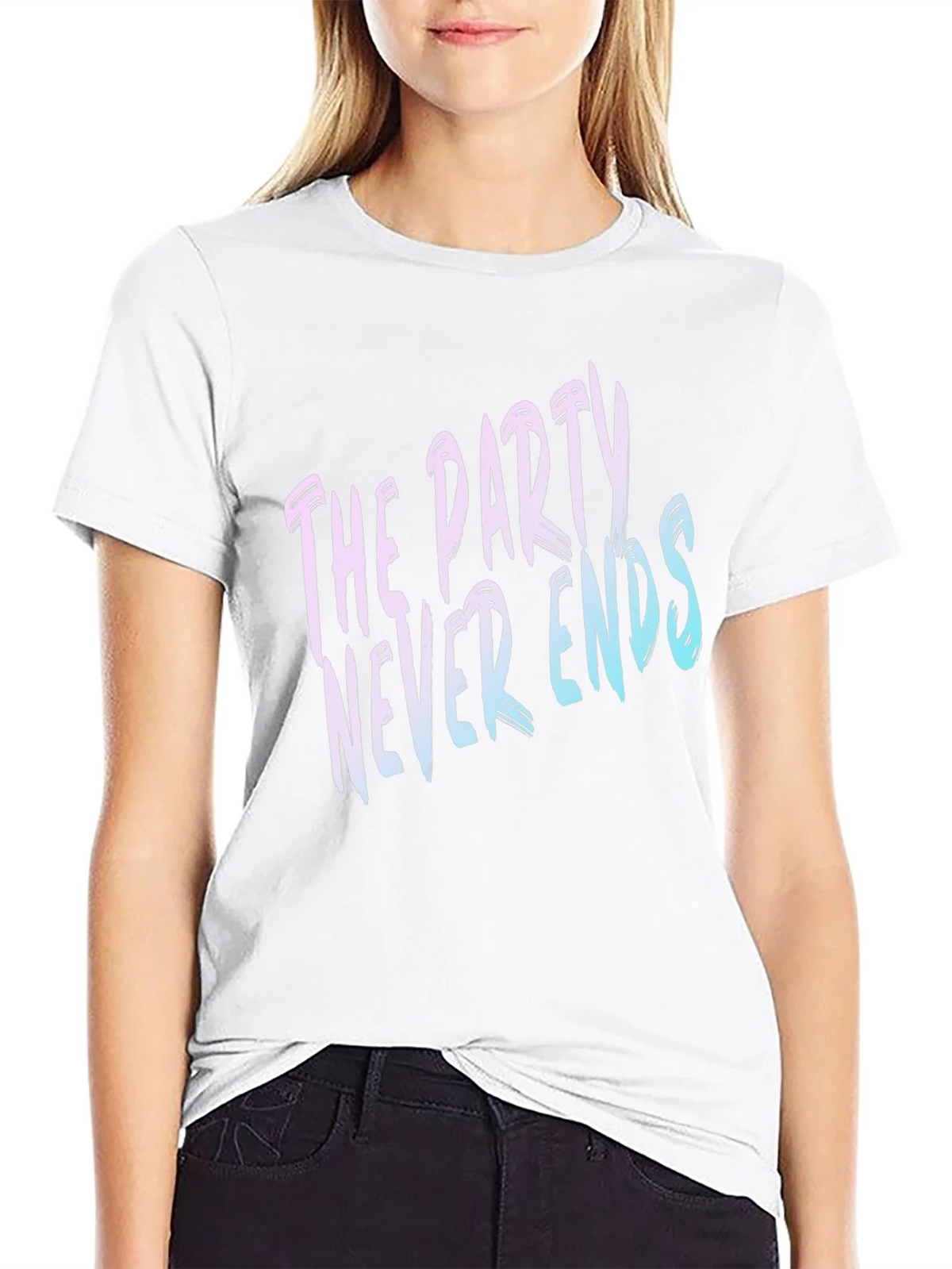 The Party Never Ends Graphic Tee - Black Cotton T-Shirt product image 8