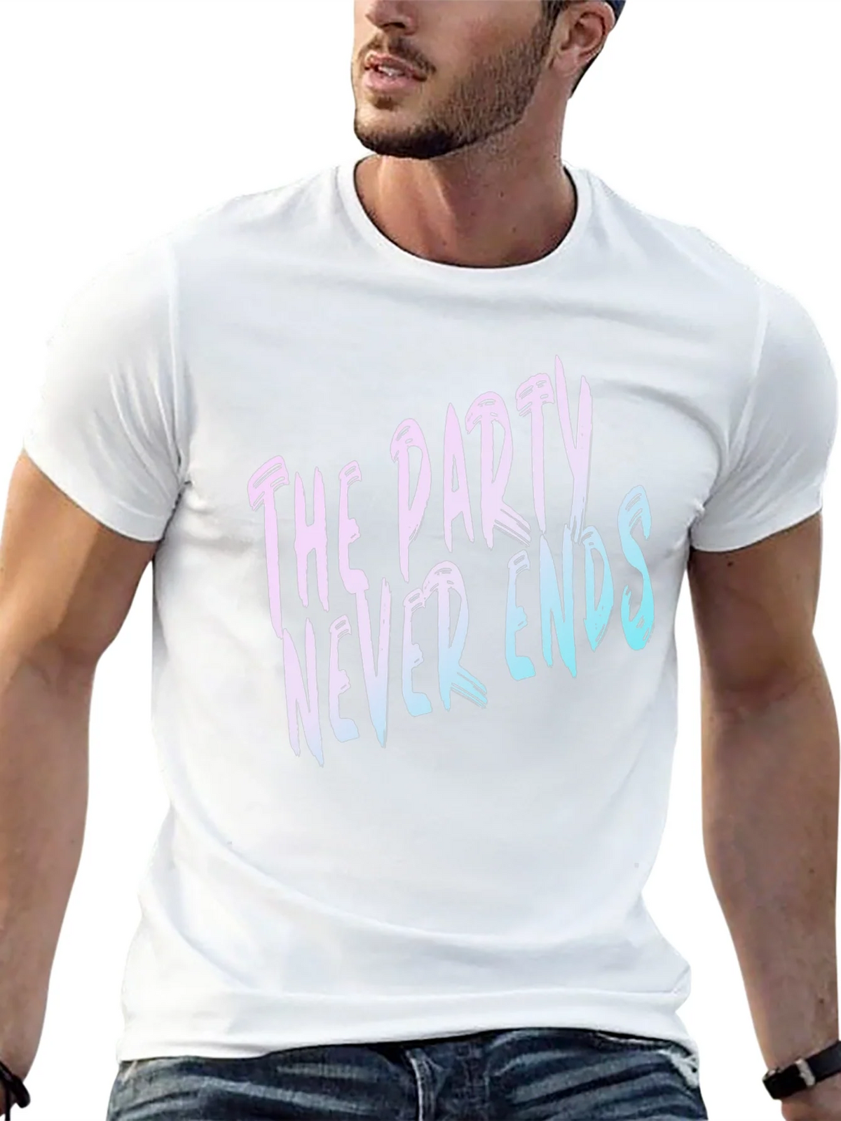 The Party Never Ends Graphic Tee - Black Cotton T-Shirt product image 12