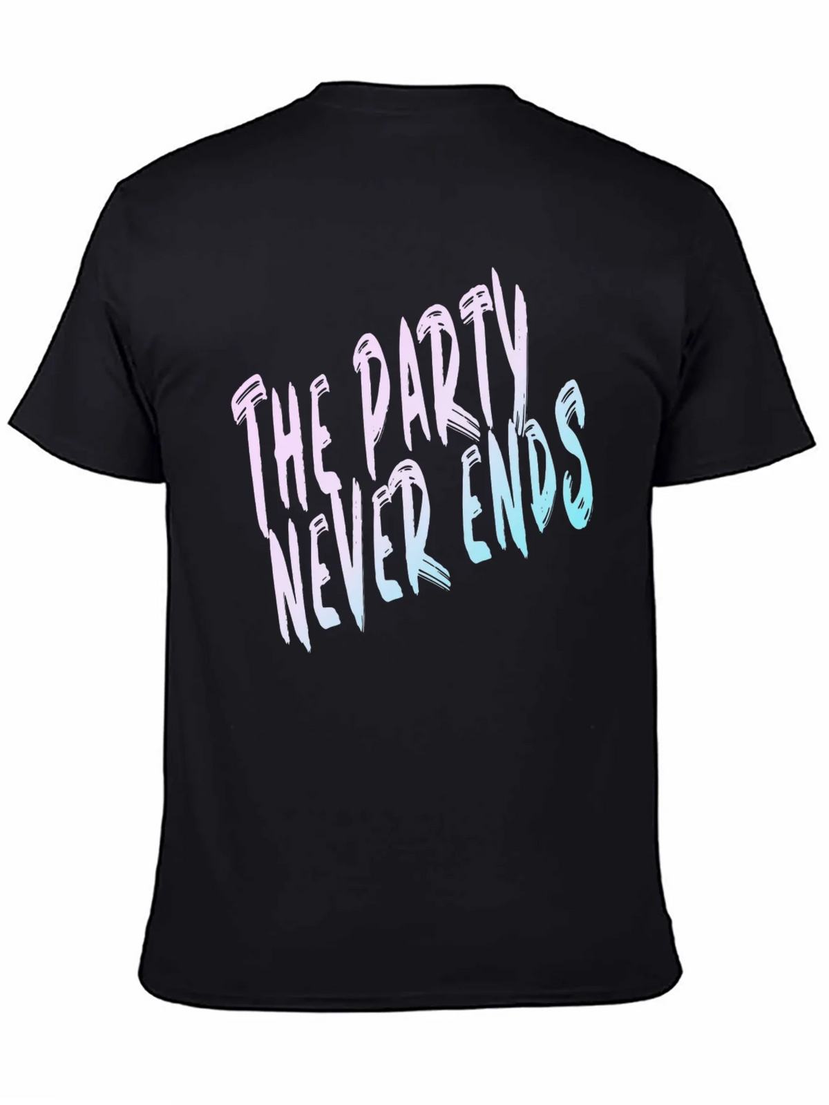 The Party Never Ends Graphic Tee - Black Cotton T-Shirt product image 4