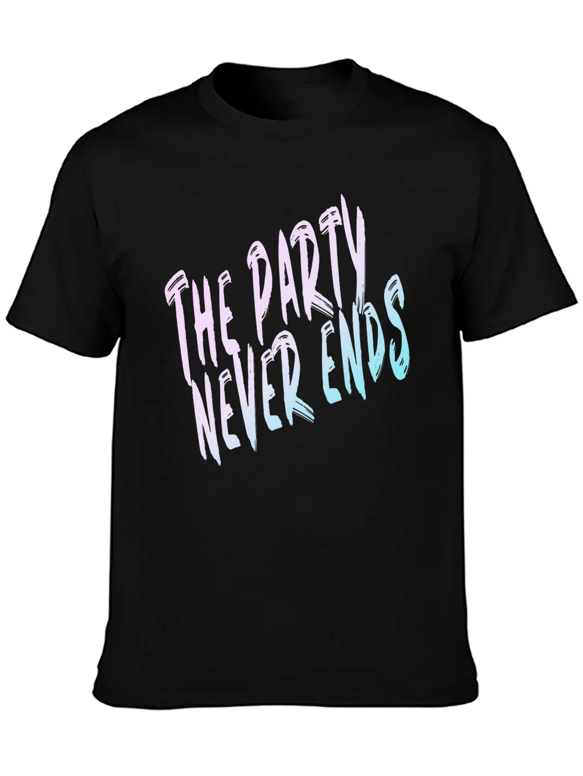 The Party Never Ends Graphic Tee - Black Cotton T-Shirt product image 3