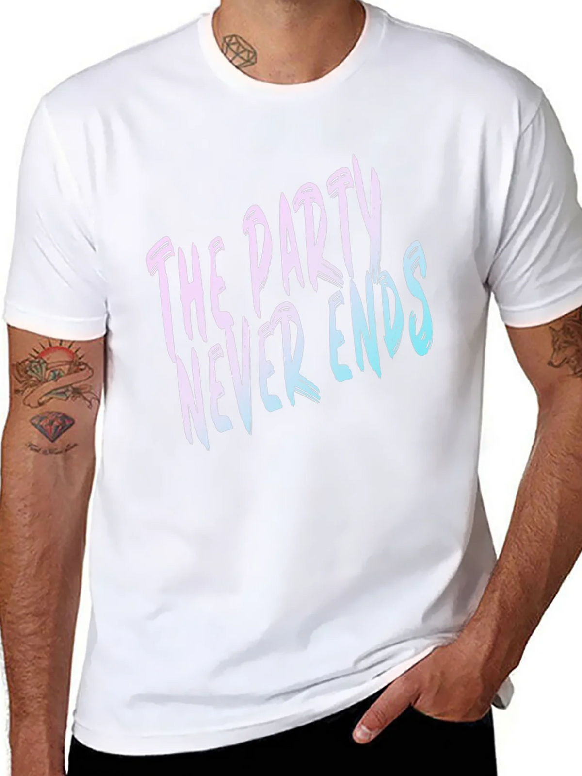 The Party Never Ends Graphic Tee - Black Cotton T-Shirt product image 7