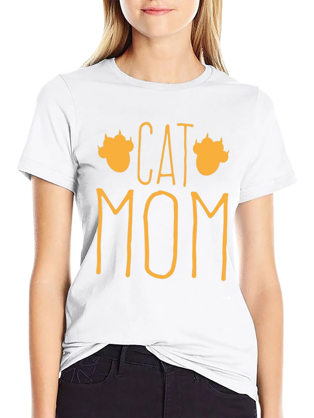 Cat Mom Graphic T-Shirt - Black product image 11