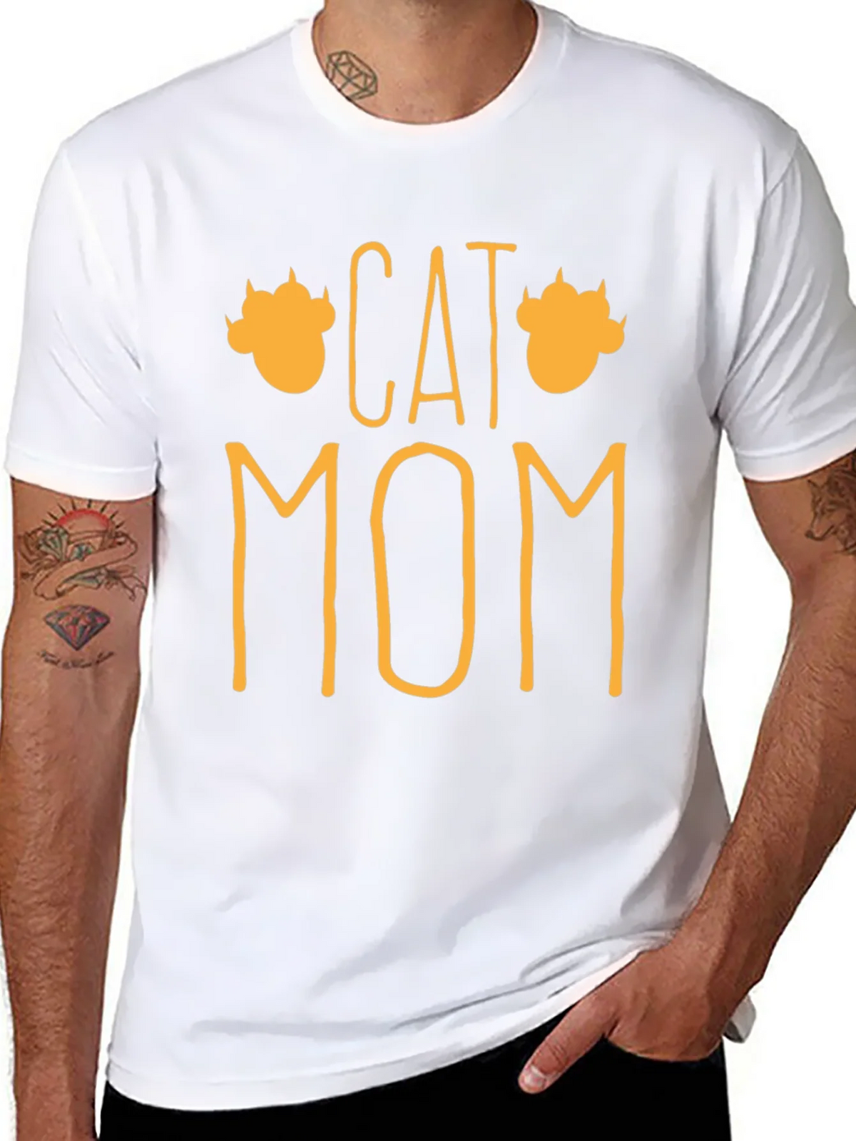 Cat Mom Graphic T-Shirt - Black product image 10
