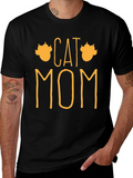 Cat Mom Graphic T-Shirt - Black product image 1