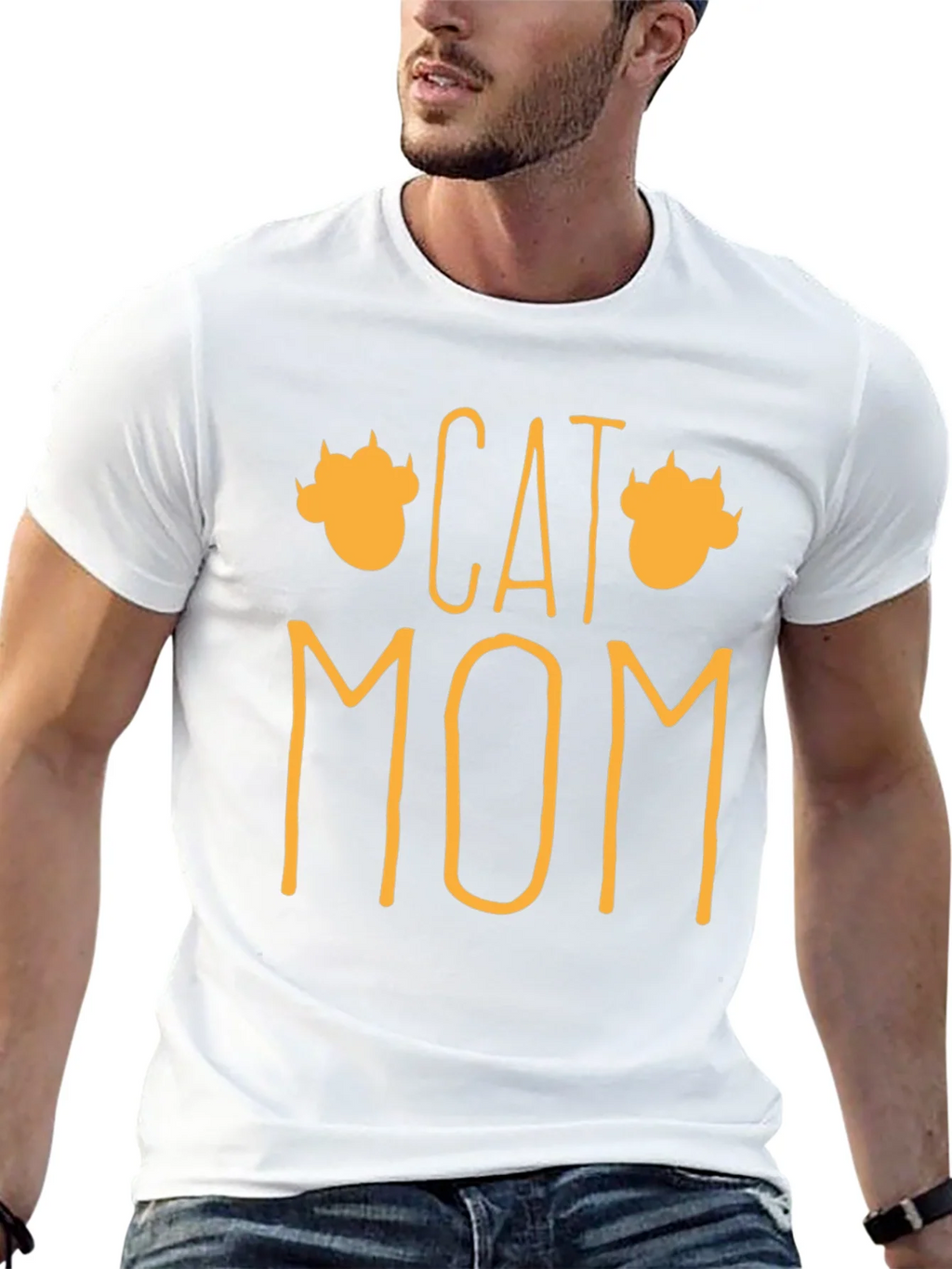 Cat Mom Graphic T-Shirt - Black product image 4