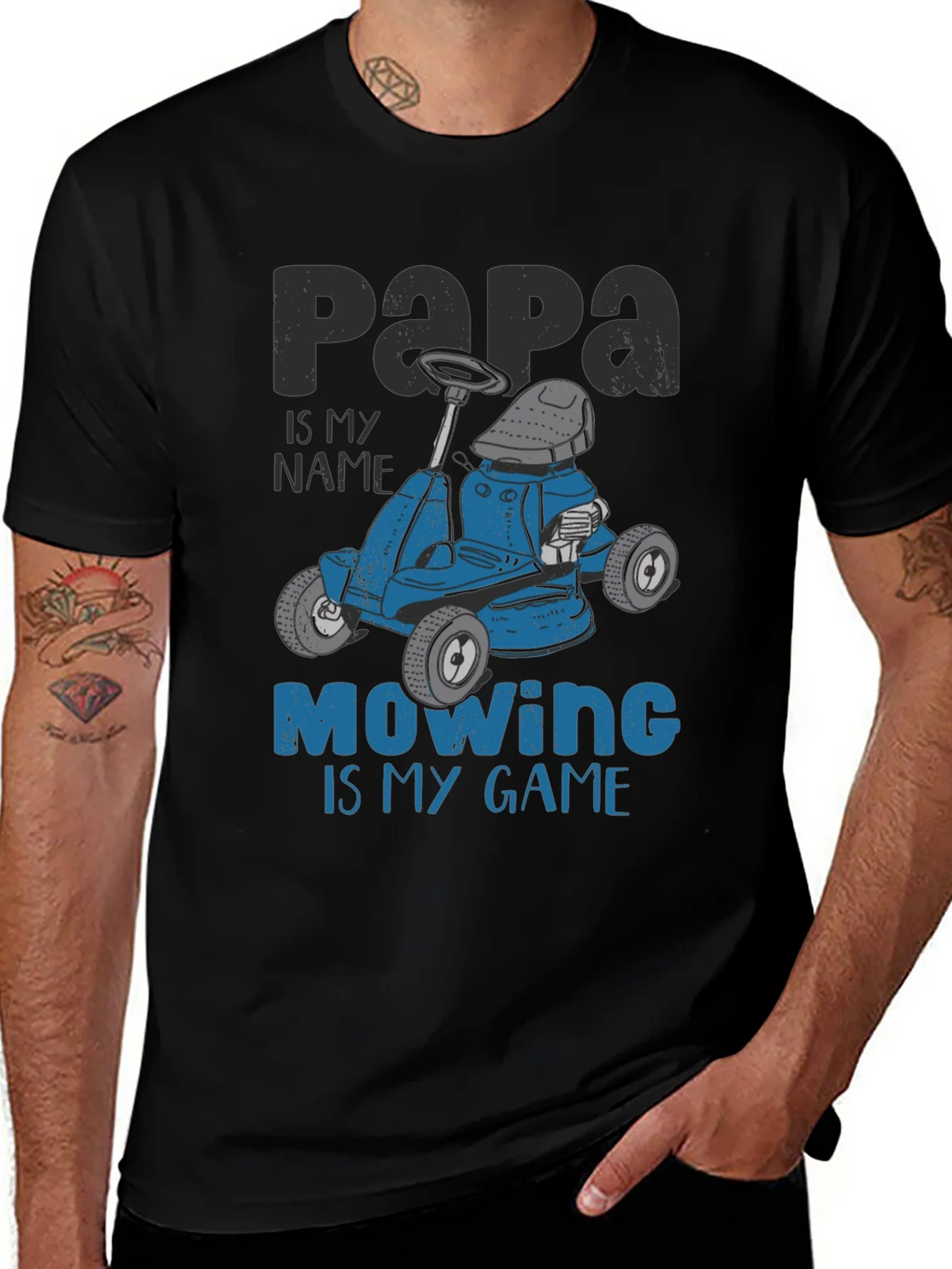 Papa Mowing is My Game T-Shirt - Funny Lawn Mower Tee product image 1