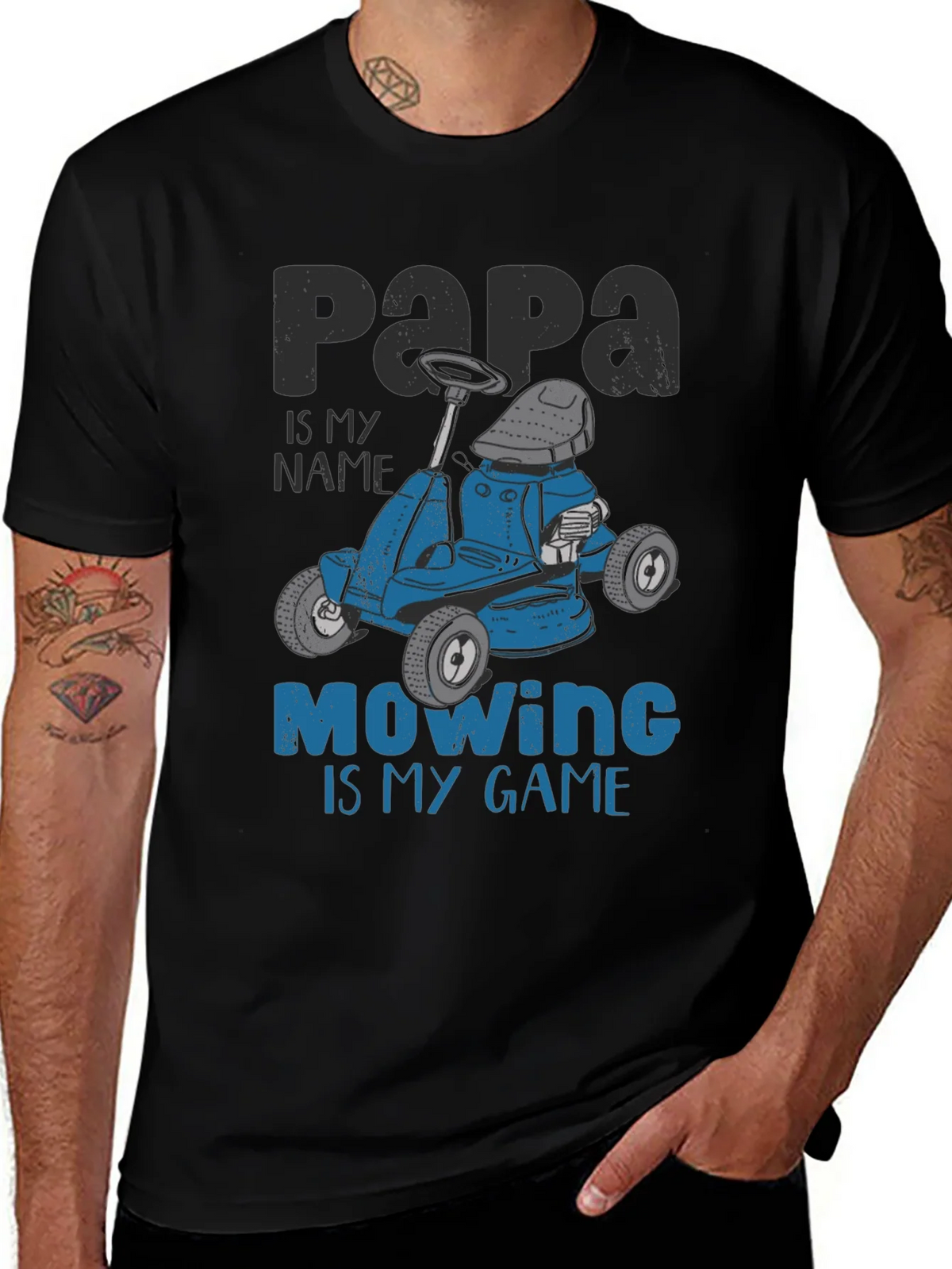 Papa Mowing is My Game T-Shirt - Funny Lawn Mower Tee product image 1