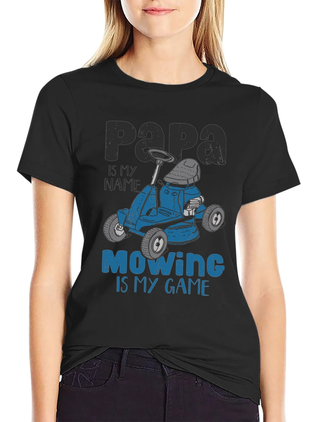 Papa Mowing is My Game T-Shirt - Funny Lawn Mower Tee product image 2