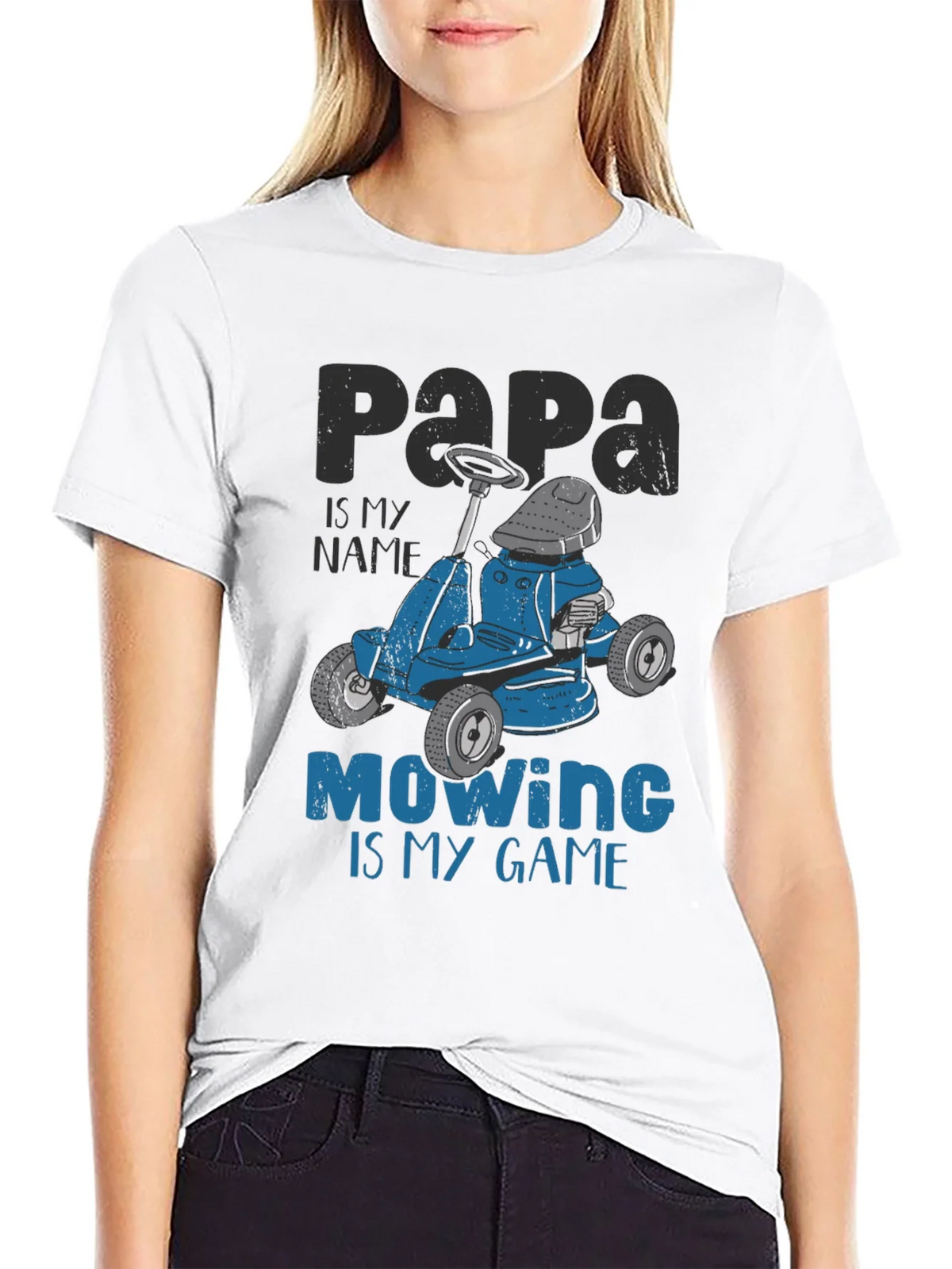 Papa Mowing is My Game T-Shirt - Funny Lawn Mower Tee product image 8