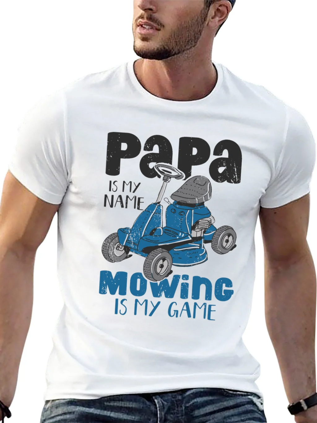 Papa Mowing is My Game T-Shirt - Funny Lawn Mower Tee product image 12