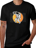 Astronaut Boombox Black T-Shirt - Space Vibes product image 1